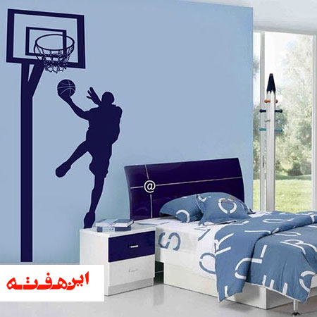 آویزان کردن تور بسکتبال در اتاق پسر بچه